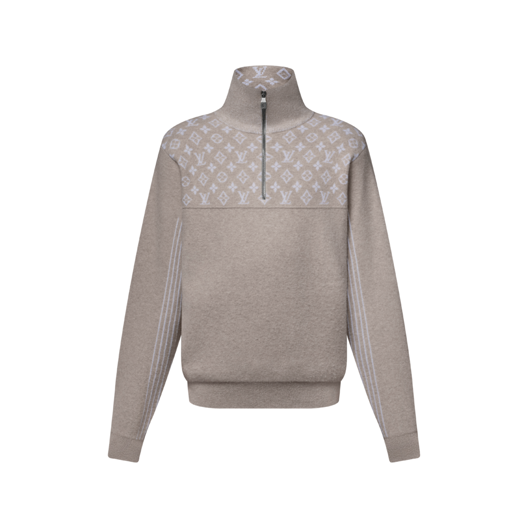 Ribbed Wool Half-Zip Pullover - For Men | LOUIS VUITTON